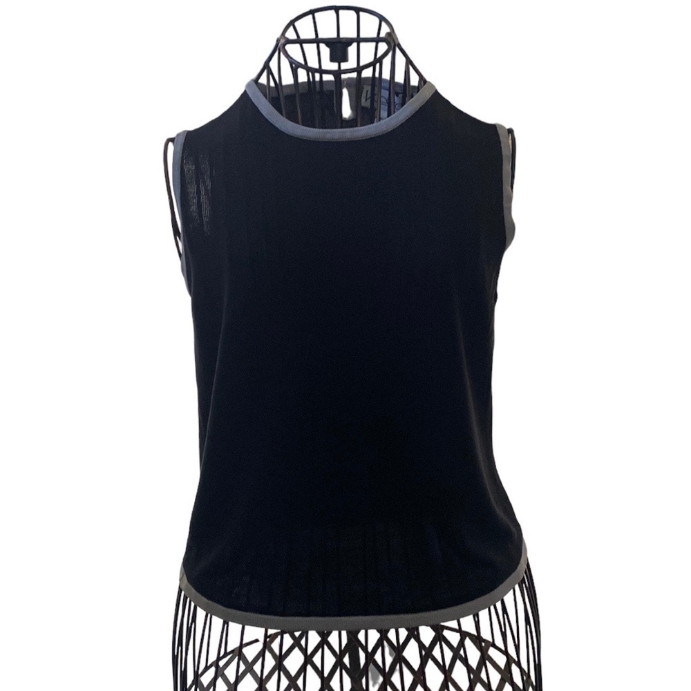 Kevo Vintage 90s black and grey 2 ply silk top